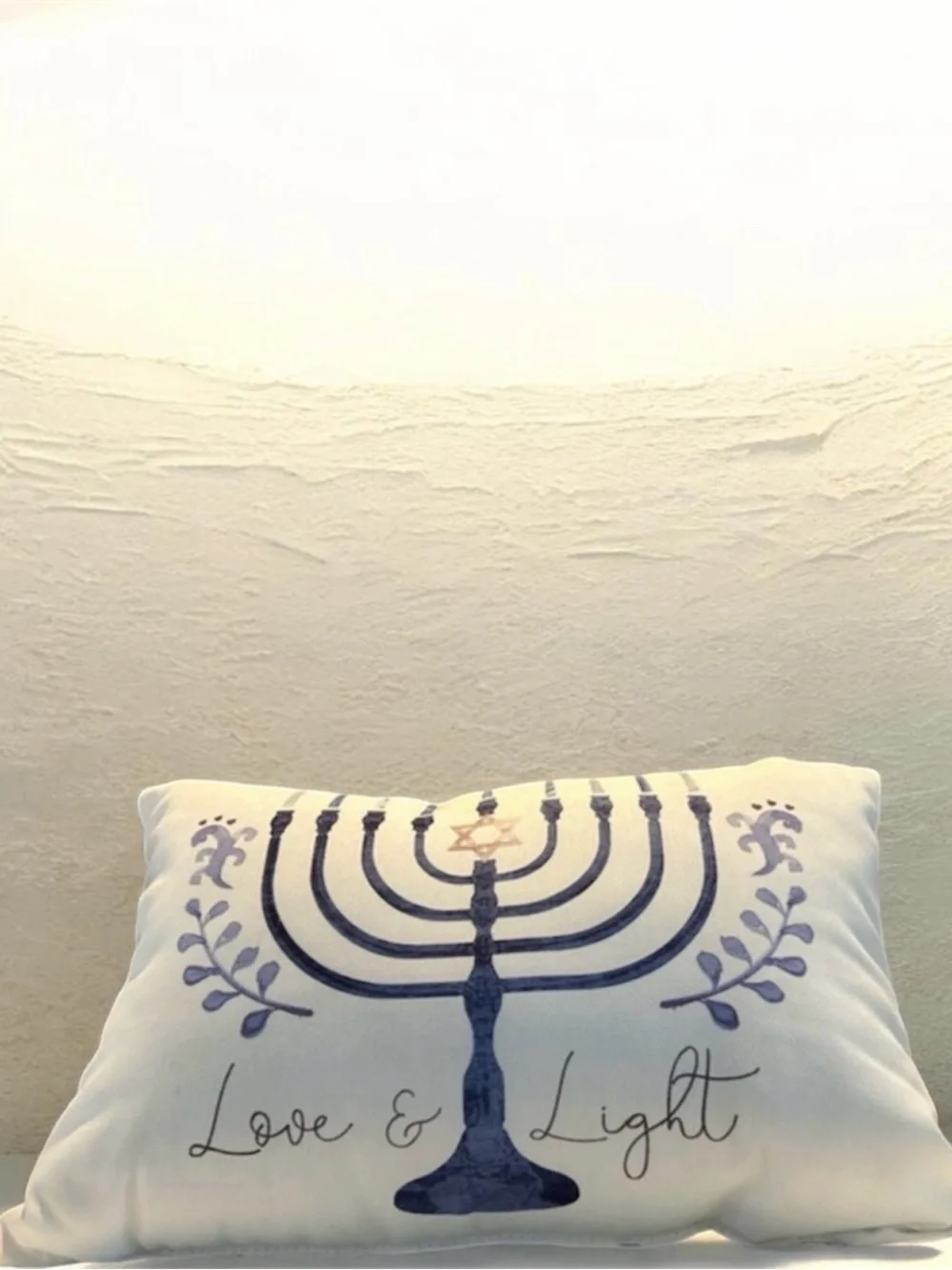 One Bella Casa‎ Love & Light Hanukkah Menorah Candle Decorative Filled Pillow